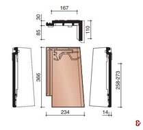 TUILE DE RIVE DROITE VAUBAN ANTHRACITE MAT 7090