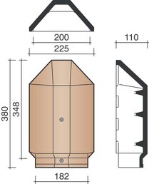 HOEKIGE BEGINNOORDBOOM DATURA ANTRACIET MAT 2860