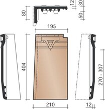 TUILE DE RIVE GAUCHE DATURA ANTHRACITE MAT 7080