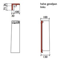 HALVE GEVELPAN LINKS TUILE PLAT DOUBLE BLACK