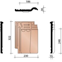 TUILE TROIS QUARTS POTTELBERG 993 ANTHRACITE 8030